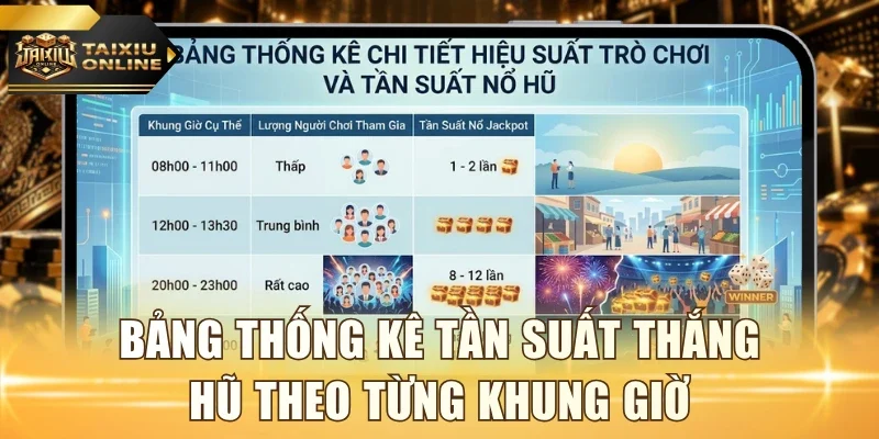 Bảng thống kê tần suất thắng hũ theo từng khung giờ